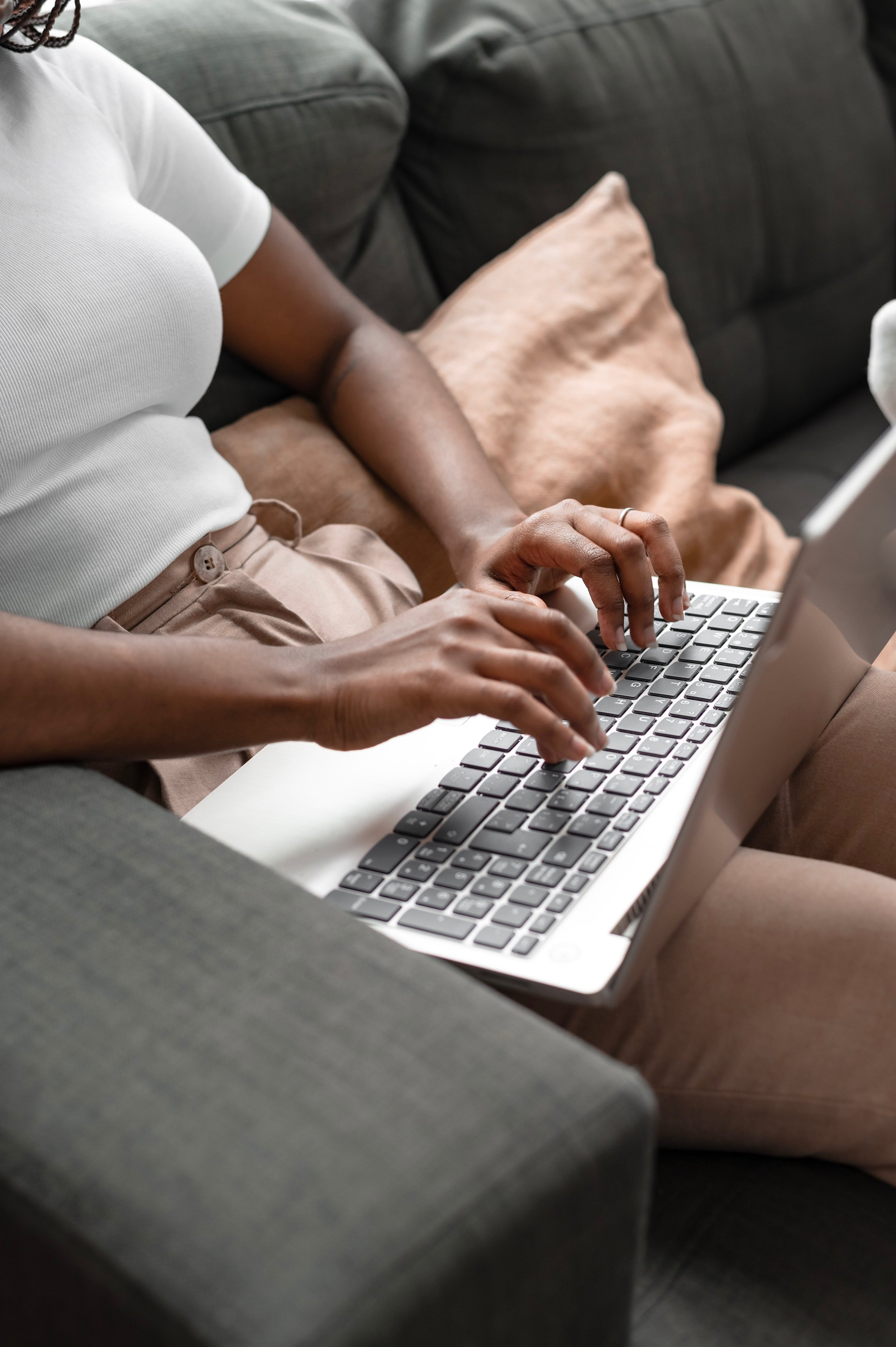 A person working at a laptop